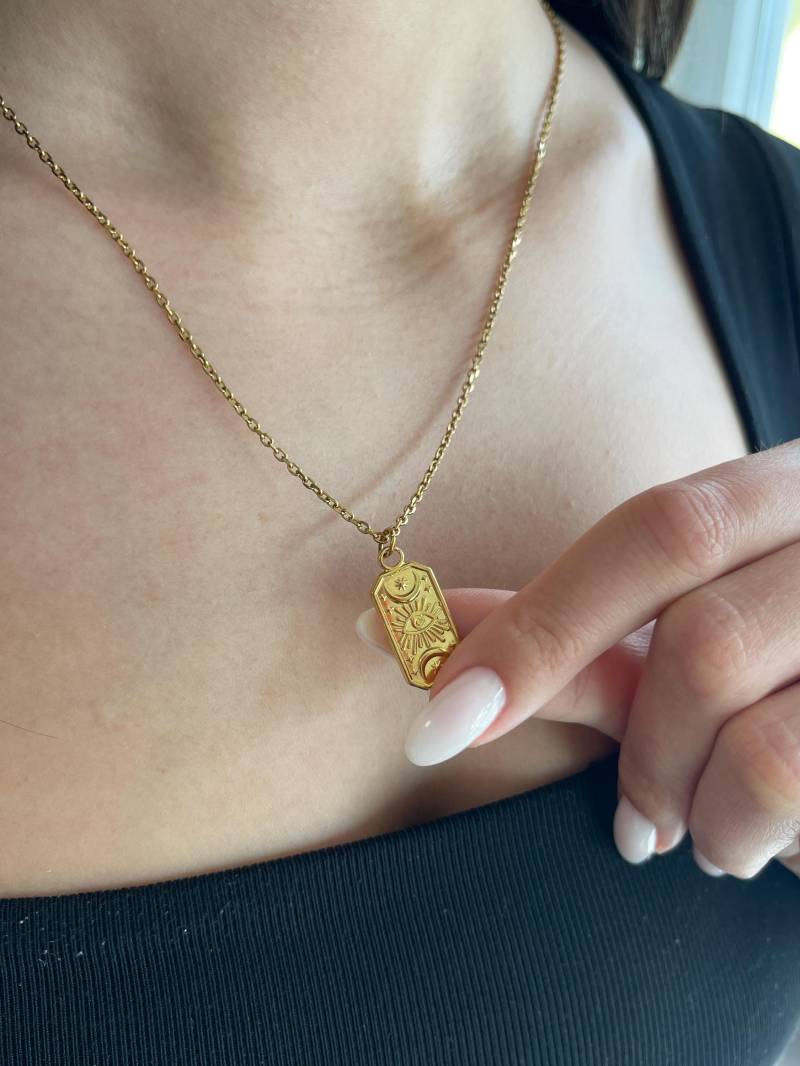 Mond Nazar Kette | Feine Halskette Frauensymbo Boho Schmuck von MarasBracelet