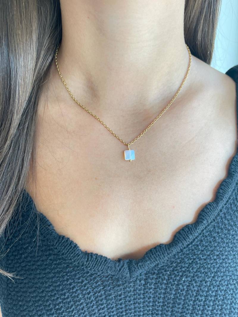 Opalit Kette | Festliche Weiße 18K von MarasBracelet