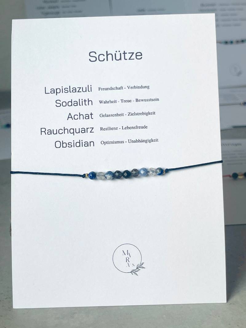Schütze Armband | Geburtsstein Sternzeichen Zodiac Heilstein Arband Personalisiertes von MarasBracelet