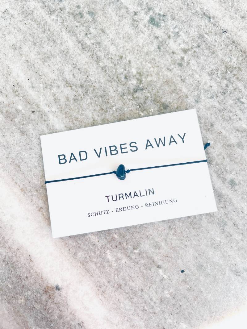Schwarzes Schutzstein Armband | Turmalin Bad Vibes Away Chakra Heilstein Yoga Freundschaft von MarasBracelet