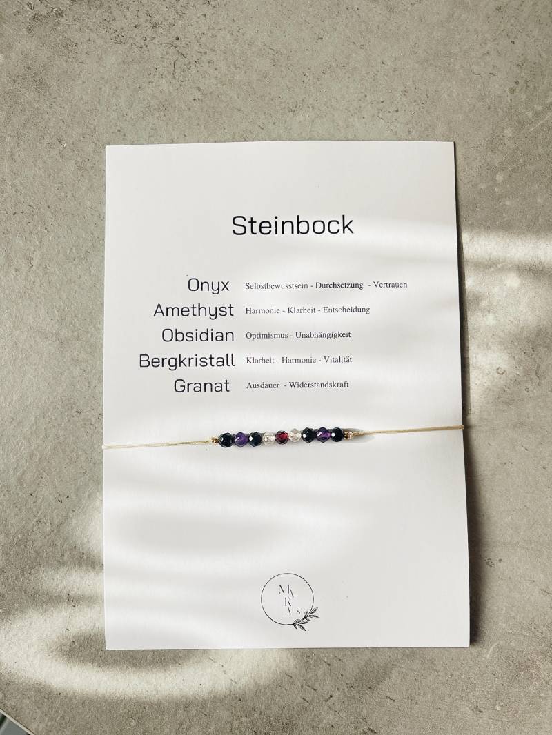 Steinbock Armband | Geburtsstein Sternzeichen Zodiac Heilstein Arband Personalisiertes von MarasBracelet