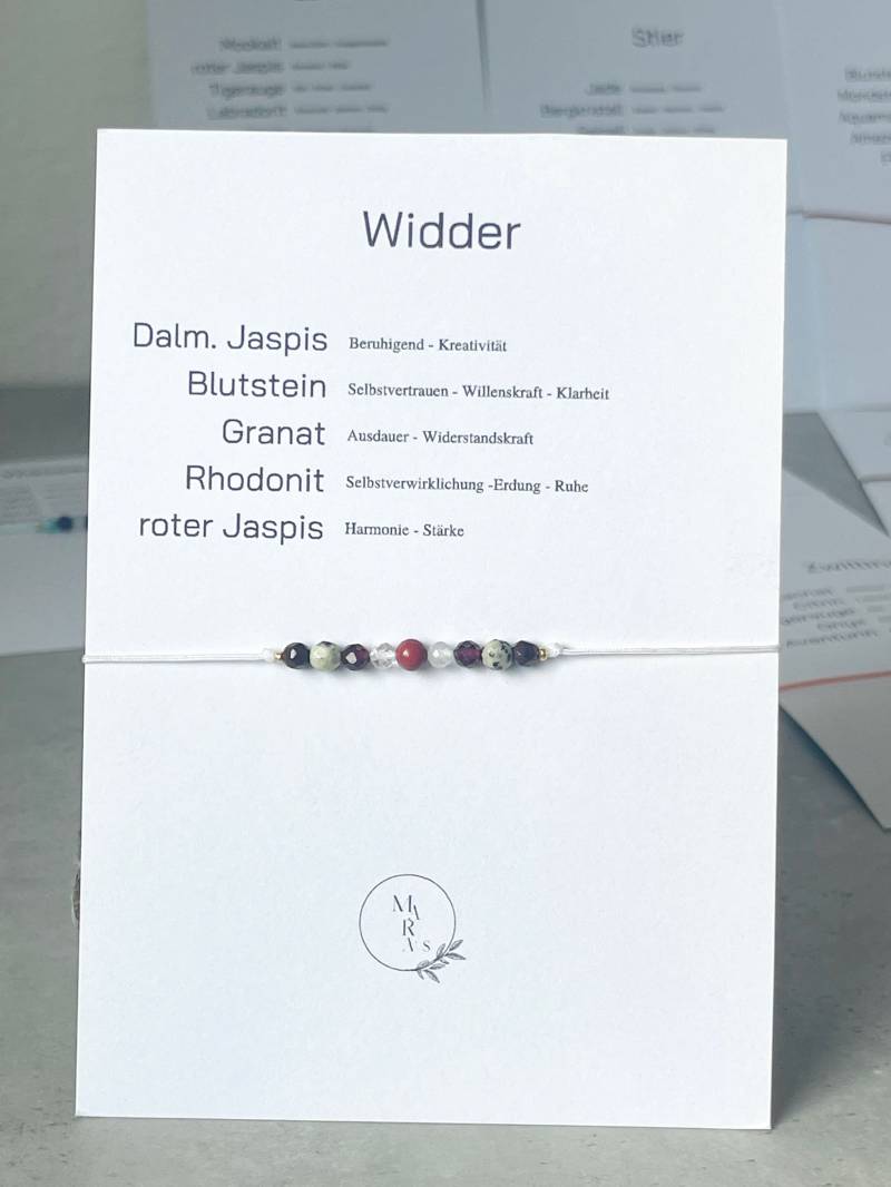 Widder Armband | Geburtsstein Sternzeichen Zodiac Heilstein Arband Personalisiertes von MarasBracelet