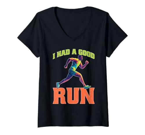 Damen I Had A Good Run Marathon Runner Training T-Shirt mit V-Ausschnitt Damen I Had A Good Run Marathon Runner Training T-Shirt mit V-Ausschnitt von Marathon -Finisher Humor und Stolz