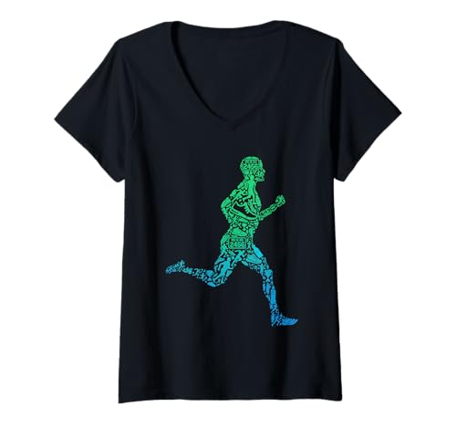 Damen Joggen Laufen Sprinter Cross Country Workout Training Herren T-Shirt mit V-Ausschnitt Damen Joggen Laufen Sprinter Cross Country Workout Training Herren T-Shirt mit V-Ausschnitt von Marathon Runner Jogger Sprinter Gifts Runners