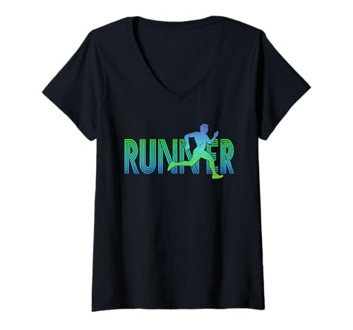 Damen Läufer Laufen Joggen Workout Fitness Training Athlet T-Shirt mit V-Ausschnitt Damen Läufer Laufen Joggen Workout Fitness Training Athlet T-Shirt mit V-Ausschnitt von Marathon Runner Jogger Sprinter Gifts Runners