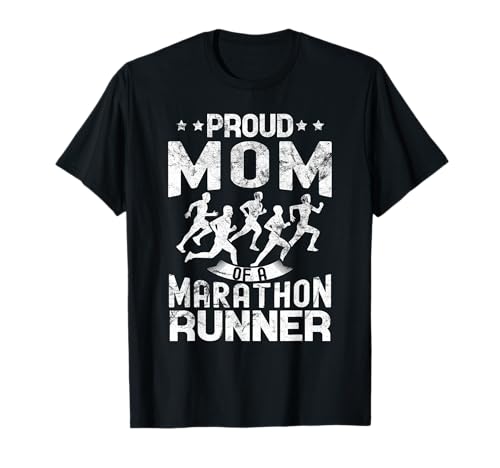 Stolze Mutter eines Marathonläufers Mama Geschenke im Used-Look T-Shirt von Marathon Runner Matching Family tees