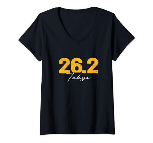 Damen Tokyo Running 26.2 Marathonläufer für Herren und Damen T-Shirt mit V-Ausschnitt von Marathon Runner Tees & Souvenirs