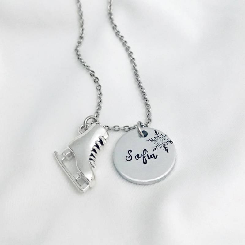 Personalisierte Eislaufen Halskette, Eiskunstläuferin Benutzerdefinierter Skating Schmuck, Winter Sport Geschenk Für Eiskunstläufer Personalisierte Eislaufen Halskette, Eiskunstläuferin Benutzerdefinierter Skating Schmuck, Winter Sport Geschenk Für Eiskunstläufer von Maraviglie