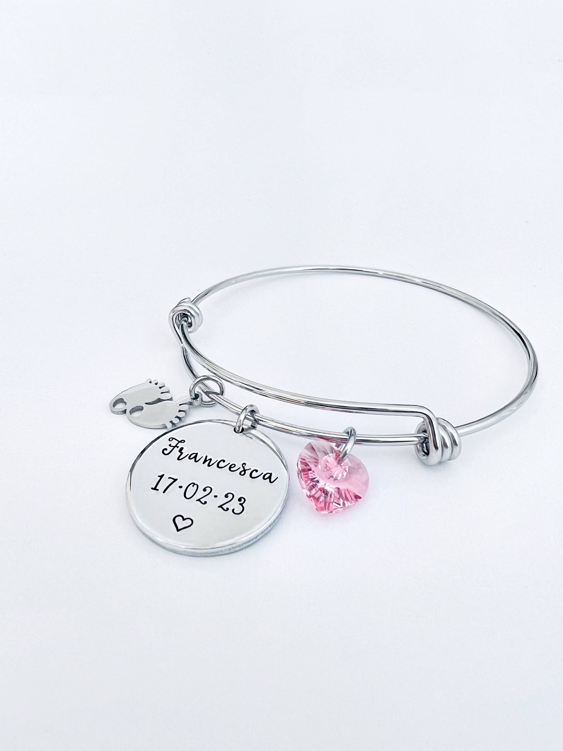 Personalisiertes Newmom Armband, Muttertagsgeschenk, Neugeborene Namensarmband von Maraviglie