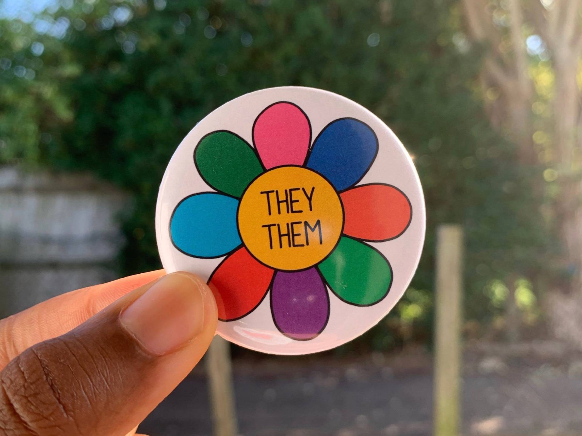 Sie/Them Pronomen Button Handgezeichnete Illustration Sie/Them Pronomen Button Handgezeichnete Illustration von MarbleheadStudiosUK