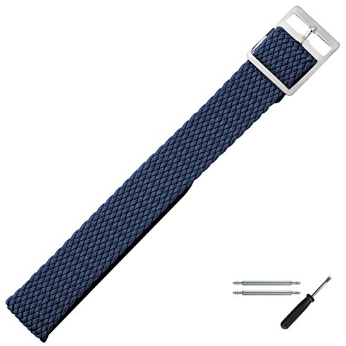 MARBURGER Uhrenarmband 14mm Perlon Blau - Werkzeug Montage Set 9501450000120 von MARBURGER