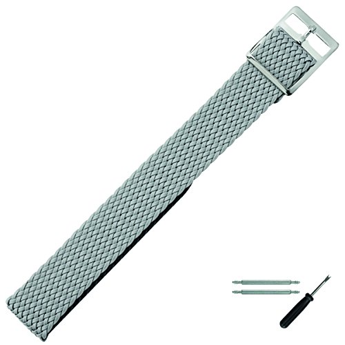 MARBURGER Uhrenarmband 18mm Perlon Grau - Werkzeug Montage Set 9501815000120 von MARBURGER