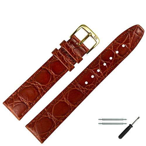MARBURGER Uhrenarmband 12mm Leder Braun Gold Kroko (Caiman) Prägung Mit Naht - Montage Set 5291232000220 MARBURGER Uhrenarmband 12mm Leder Braun Gold Kroko (Caiman) Prägung Mit Naht - Montage Set 5291232000220 von MARBURGER