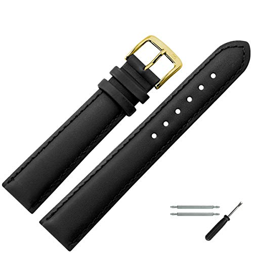 MARBURGER Uhrenarmband 26mm Leder Schwarz - Werkzeug Montage Set 7942610000220 von MARBURGER