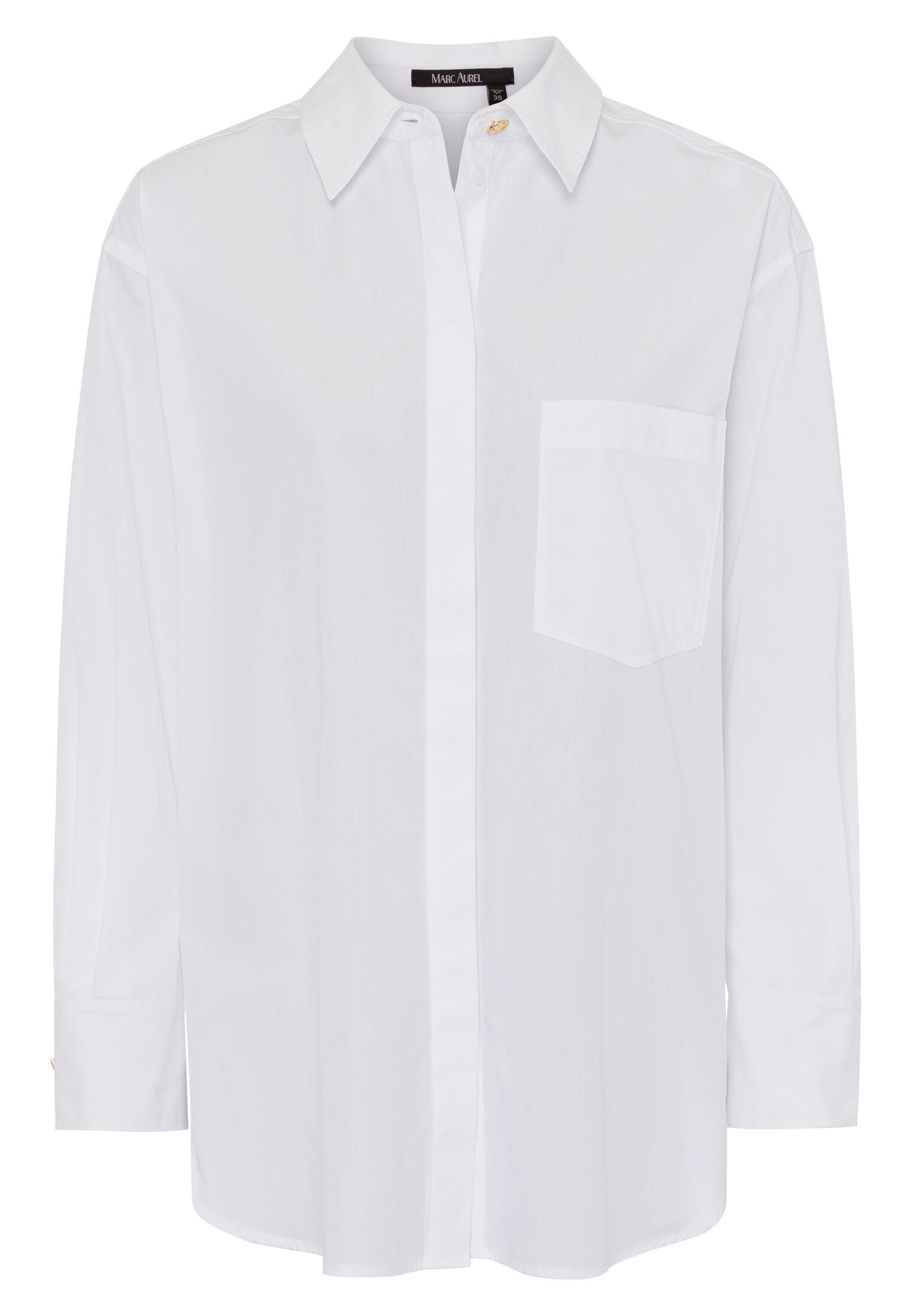 Marc Aurel - Baumwollhemd mit Schmuckknöpfen white - Gr. - 42 von Marc Aurel