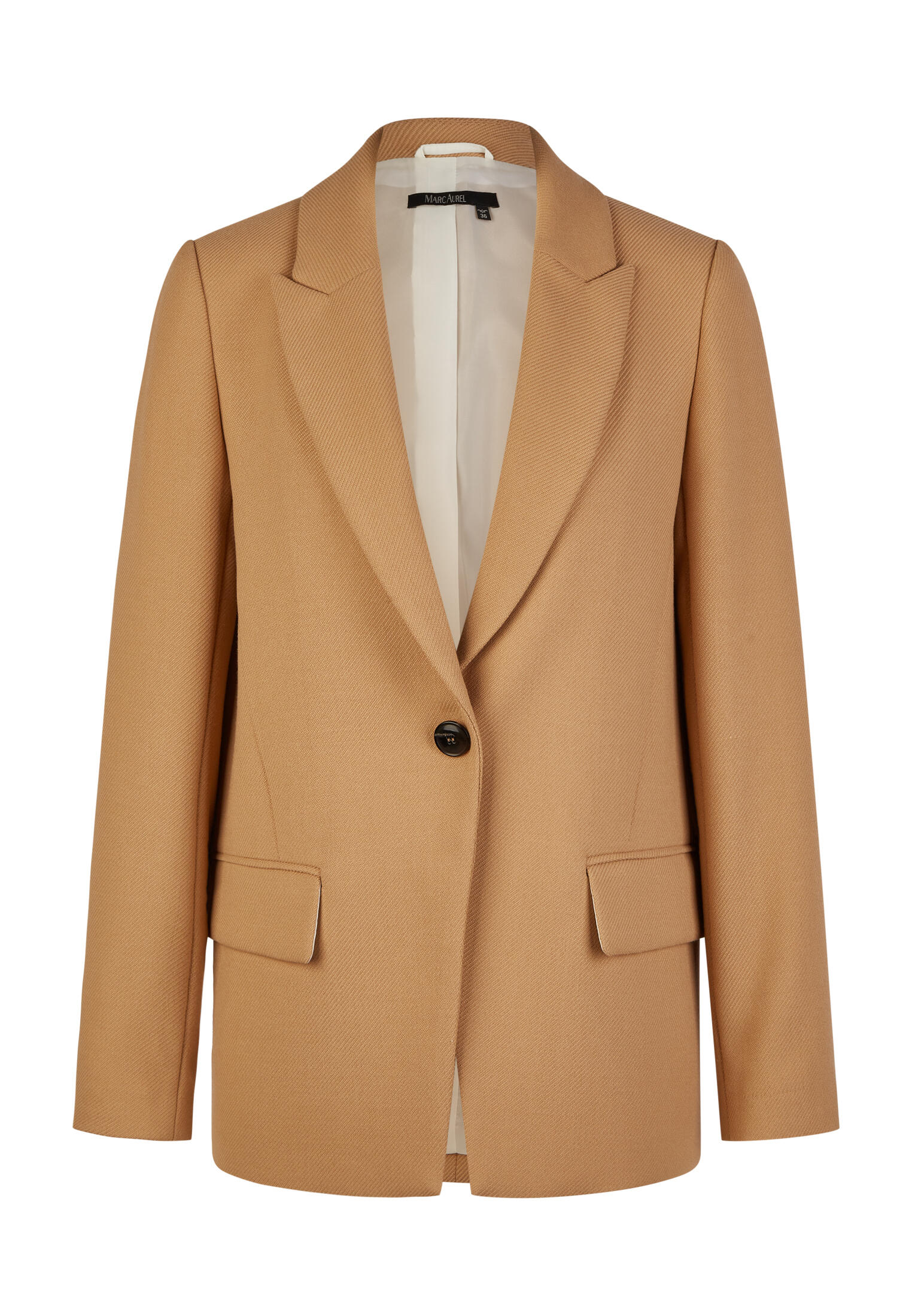 Marc Aurel - Blazer aus strukturierter EcoVero-Viskosemischung camel - Gr. - 38 von Marc Aurel