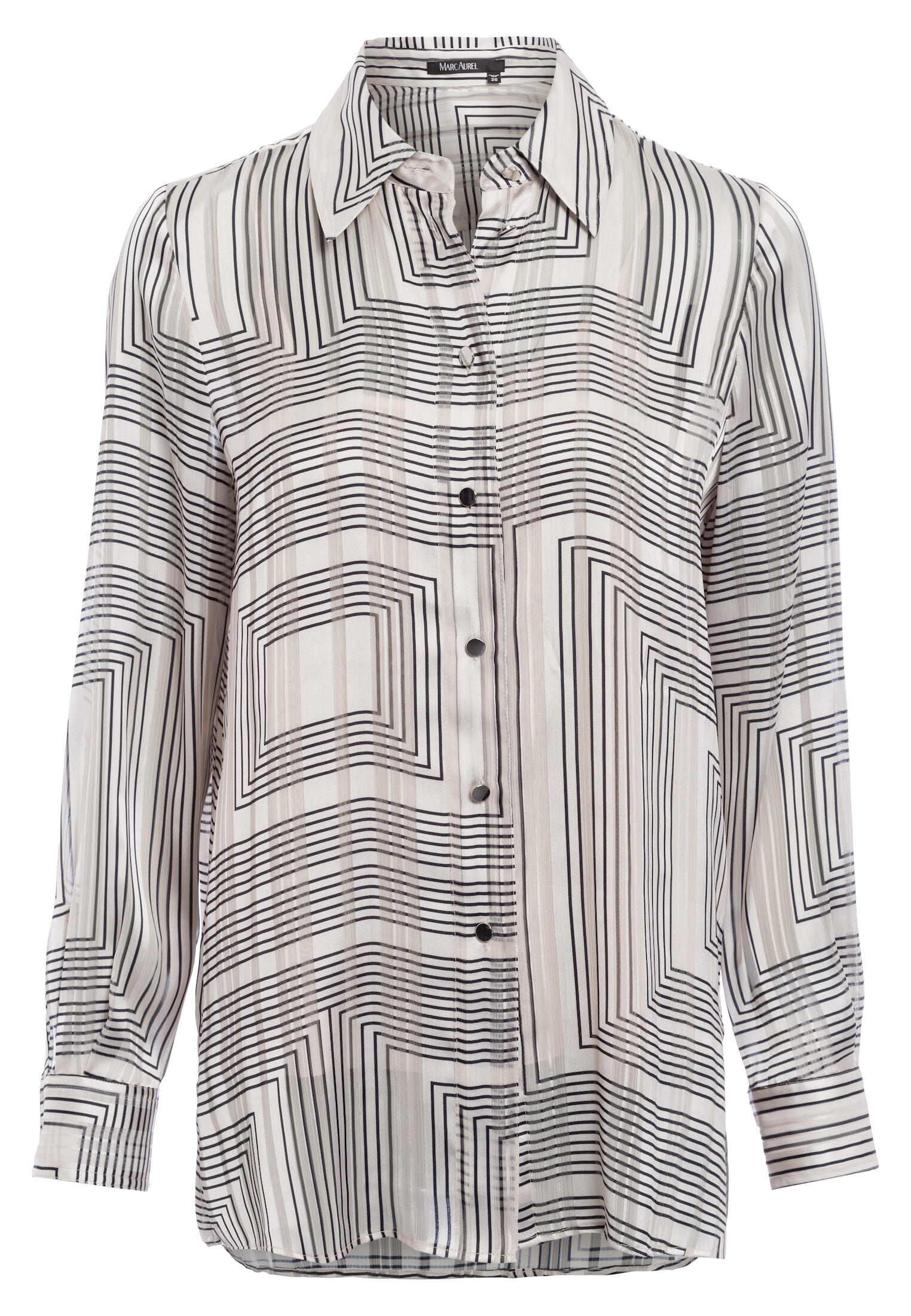 Marc Aurel - Bluse aus Grafik-Druck light taupe varied - Gr. - 46 von Marc Aurel