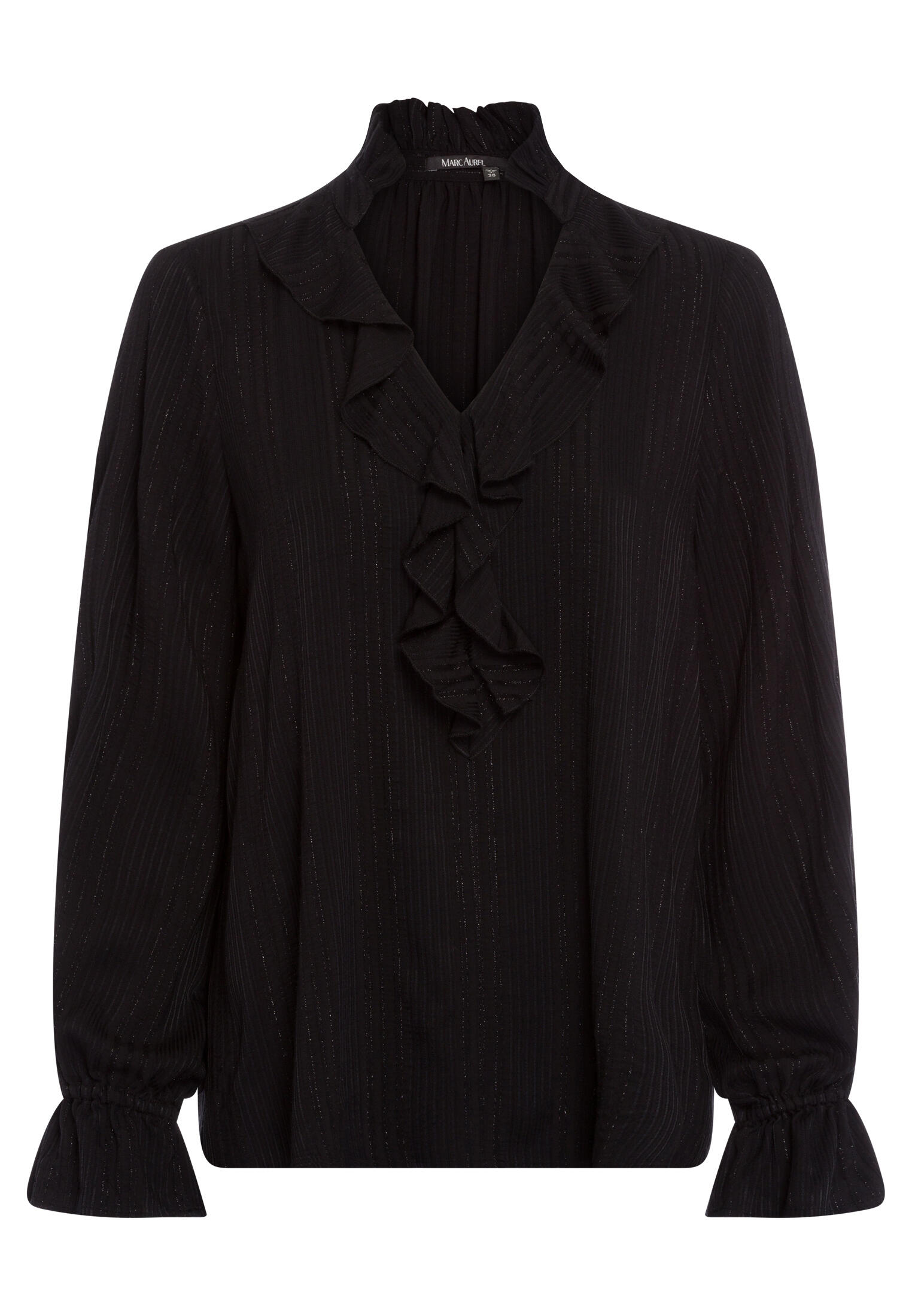 Marc Aurel - Bluse mit Rüschendetails black varied - Gr. - 34 von Marc Aurel