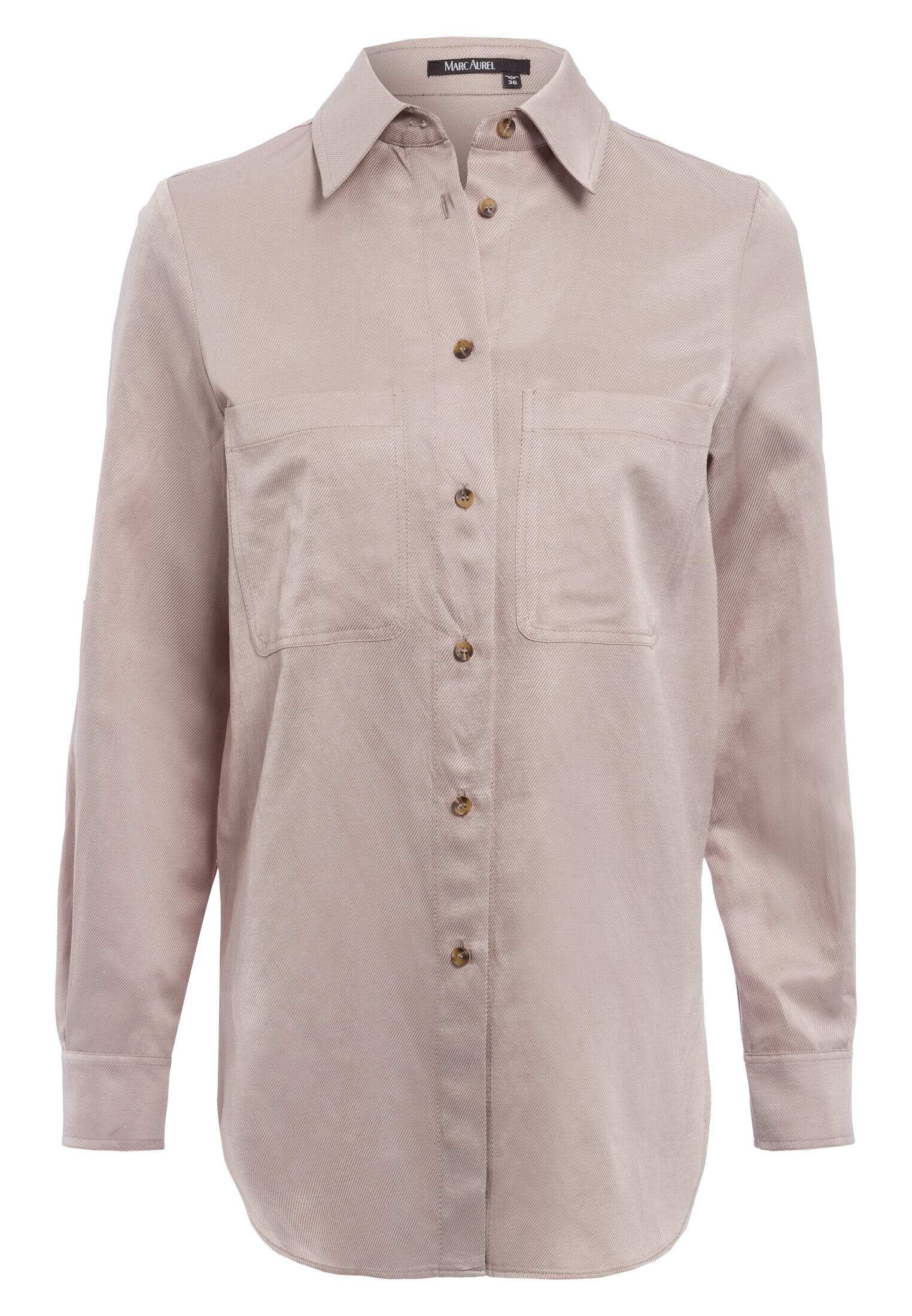 Marc Aurel - Hemd aus Leinen-Mix Twill taupe - Gr. - 42 von Marc Aurel