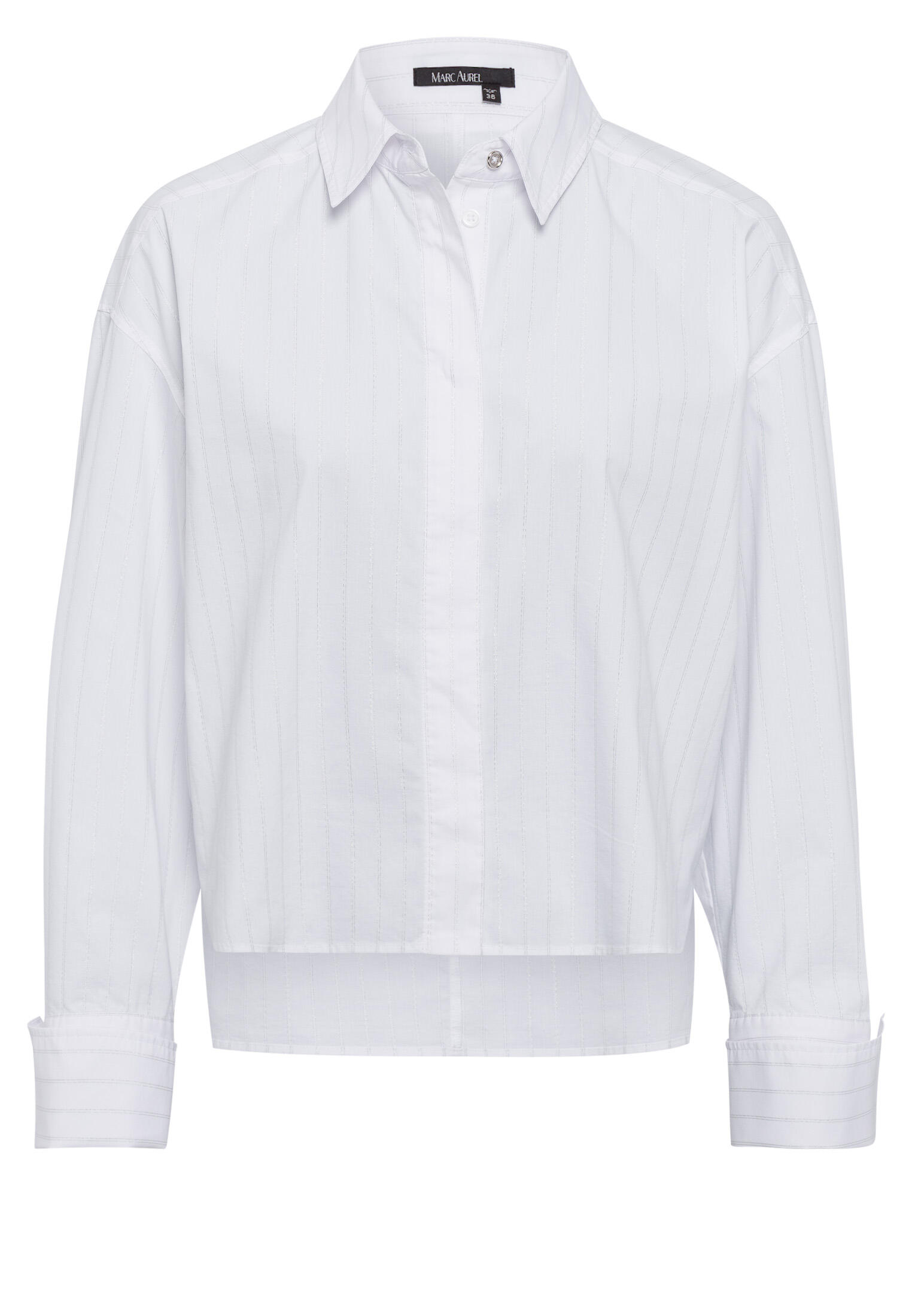Marc Aurel - Hemd mit Lurexstreifen in silber white varied - Gr. - 40 von Marc Aurel