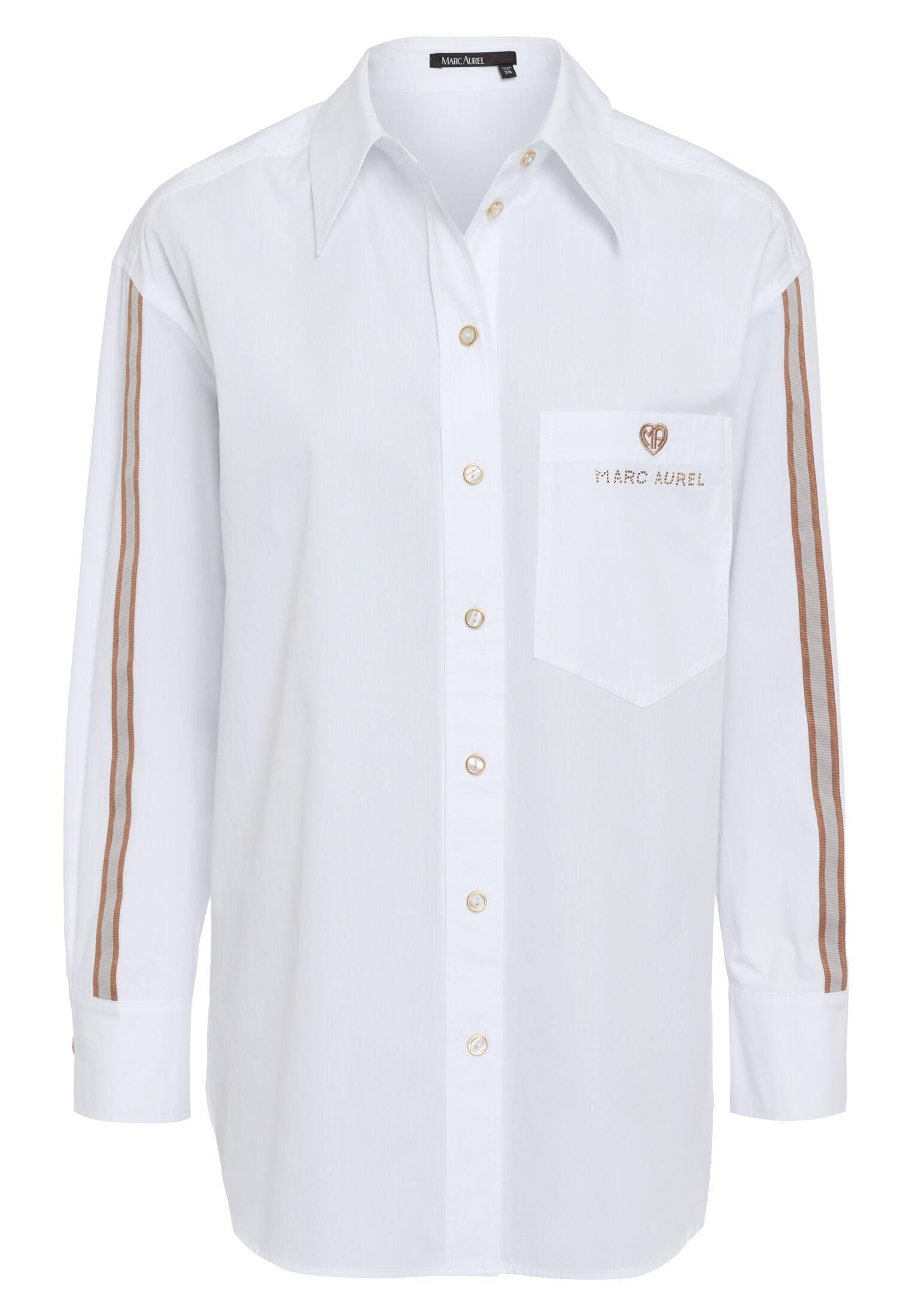 Marc Aurel - Hemd mit Schmuckband Weiß von Marc Aurel