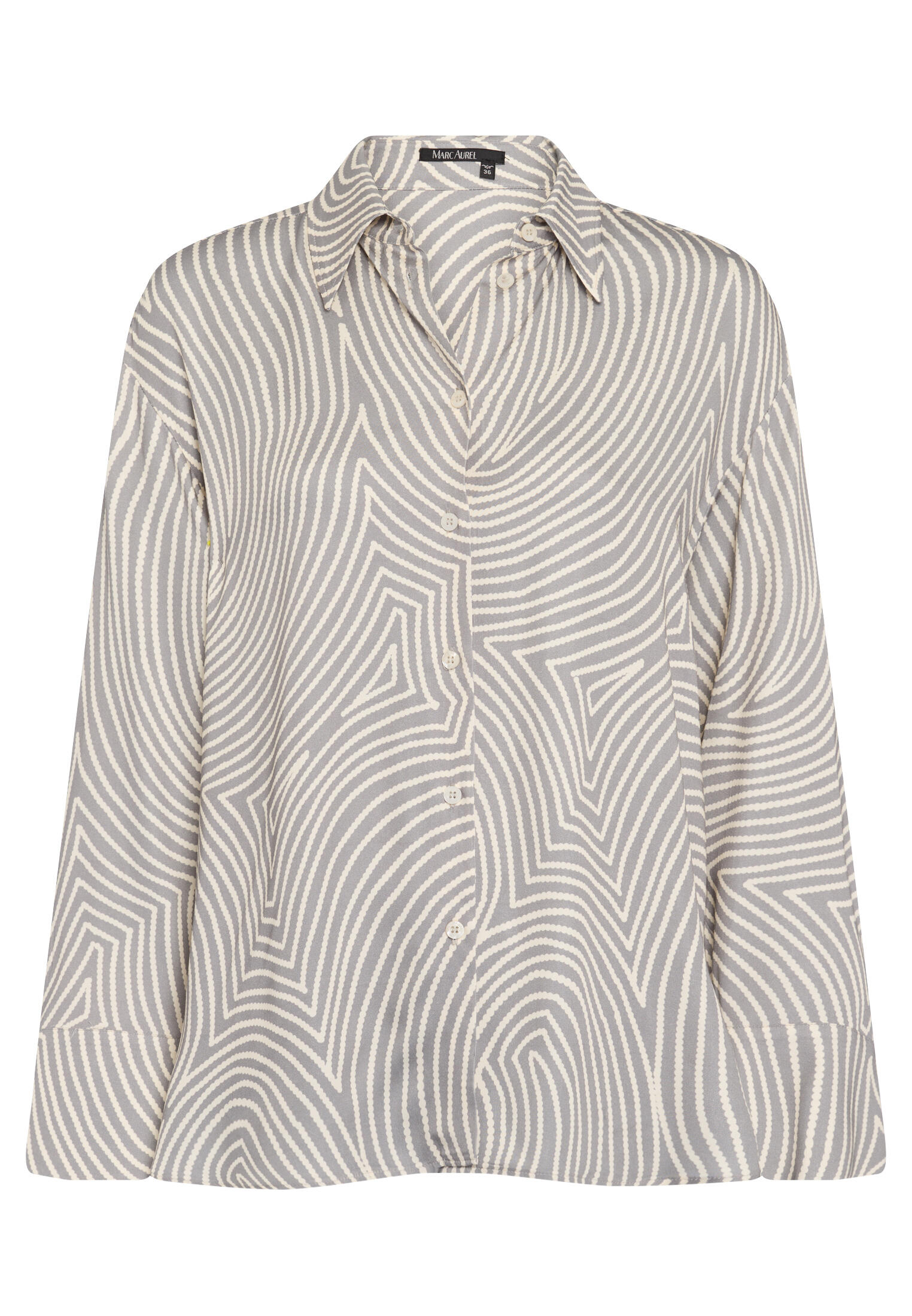 Marc Aurel - Hemd mit grafischem Print grey creme varied - Gr. - 46 von Marc Aurel