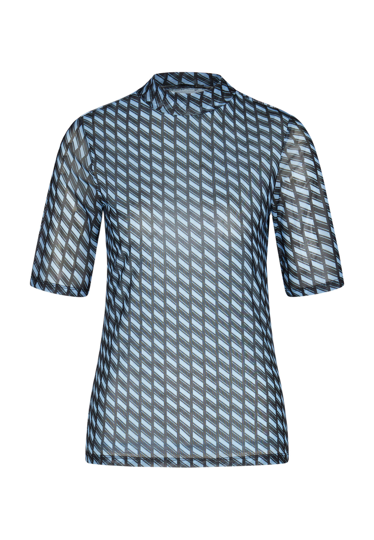 Marc Aurel - Mesh-Shirt mit grafischem Print light blue varied - Gr. - 40 von Marc Aurel