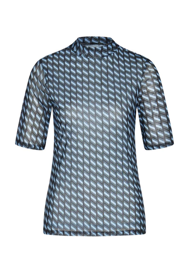 Marc Aurel - Mesh-Shirt mit grafischem Print light blue varied - Gr. - 40 von Marc Aurel