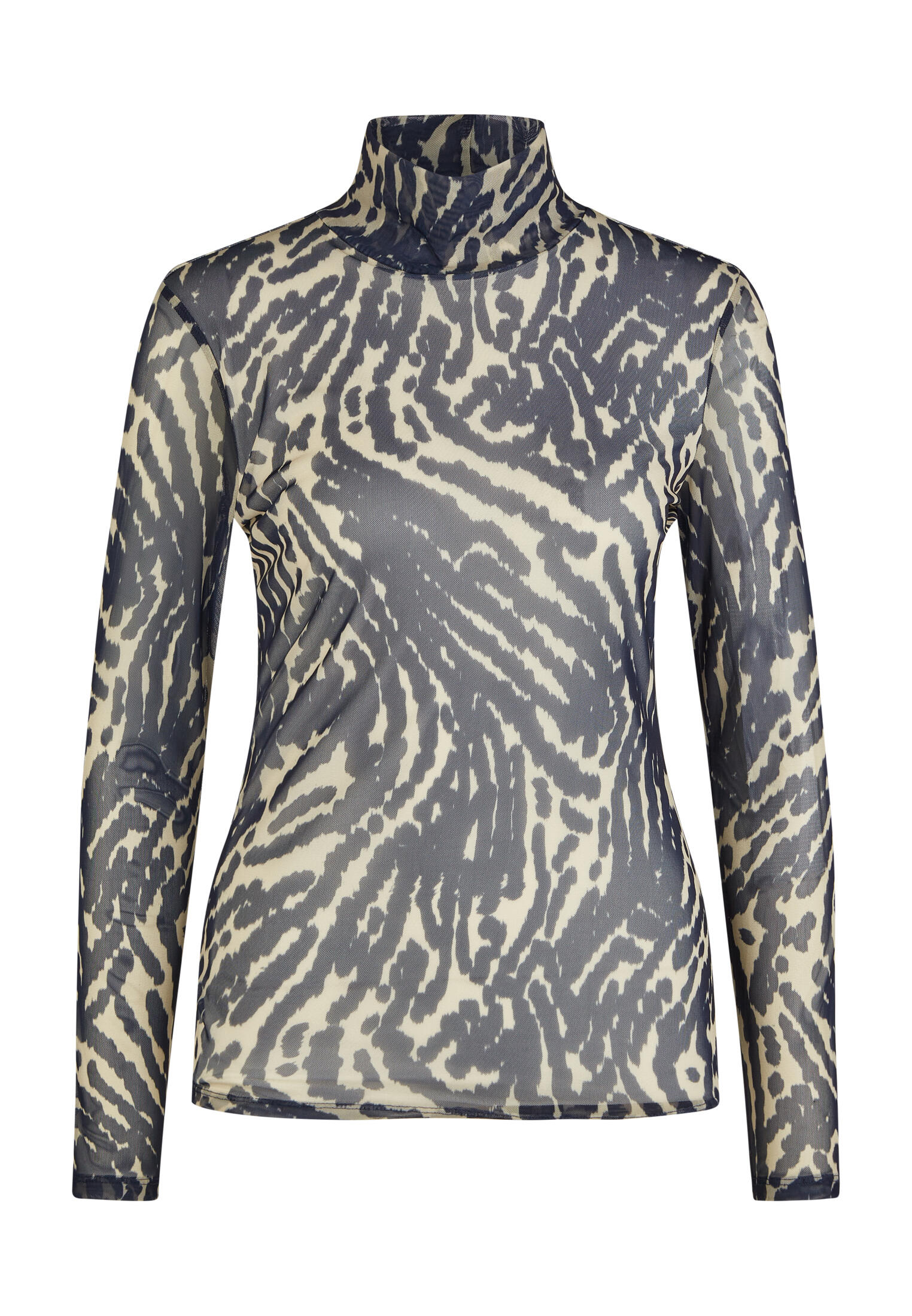 Marc Aurel - Meshshirt mit abstraktem Tigerprint night blue varied - Gr. - 44 von Marc Aurel