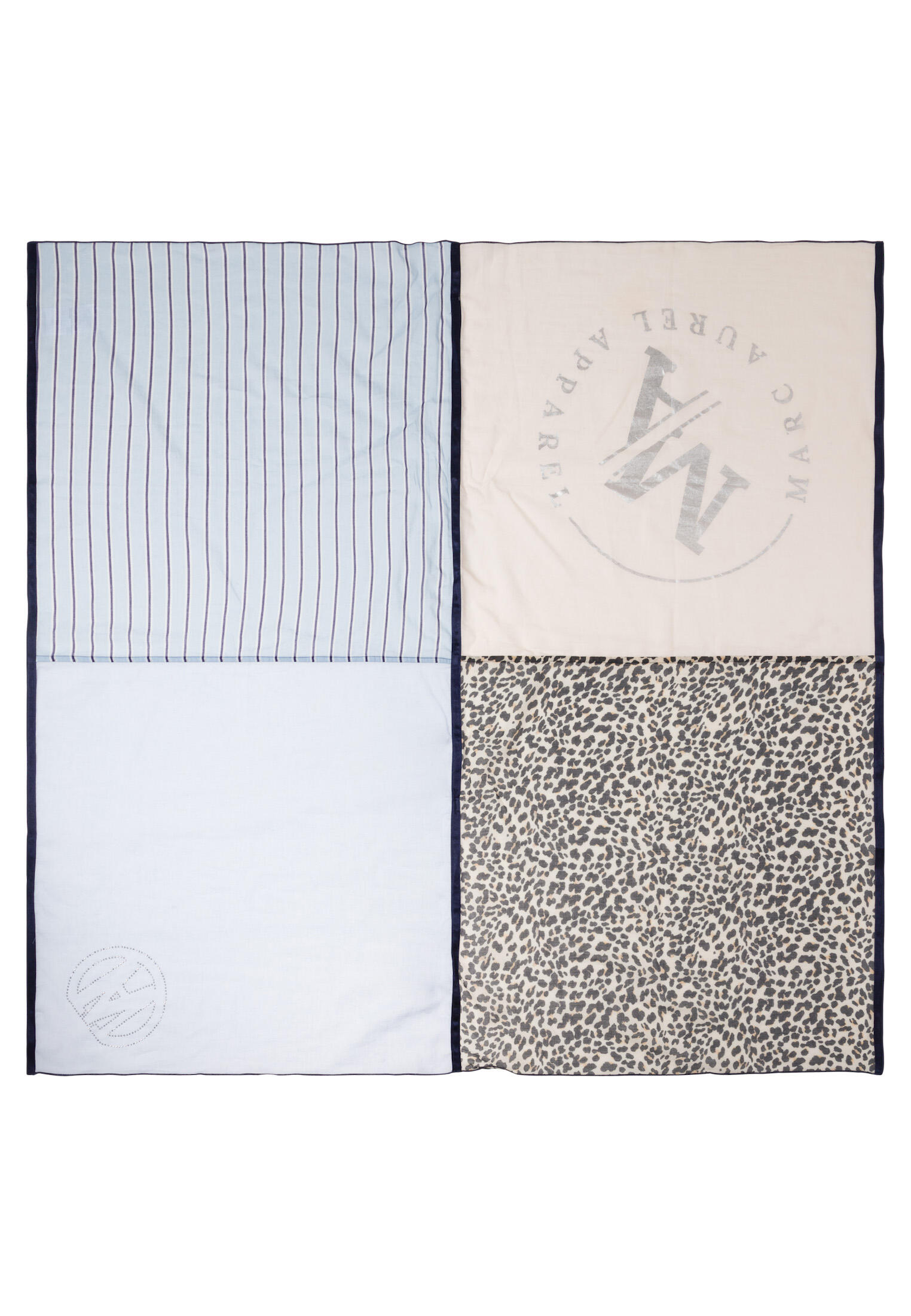 Marc Aurel - Patchworkschal aus Swisscotton light sand varied - Gr. - OS von Marc Aurel