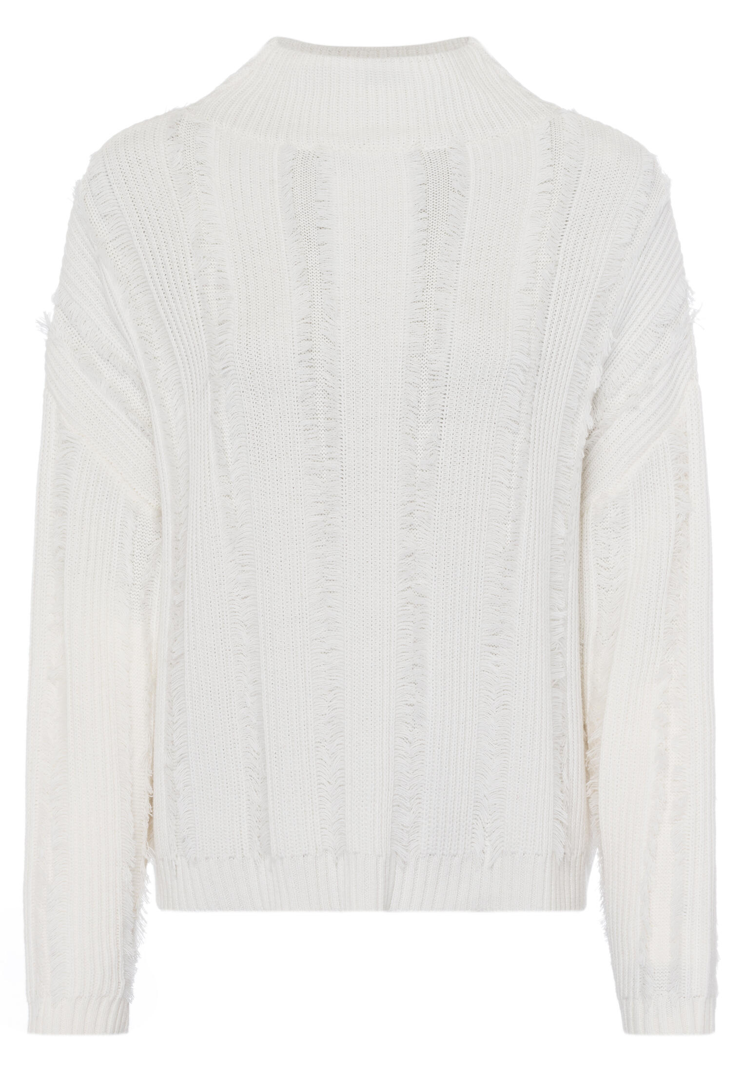 Marc Aurel - Pullover mit Fransen offwhite - Gr. - 40 von Marc Aurel