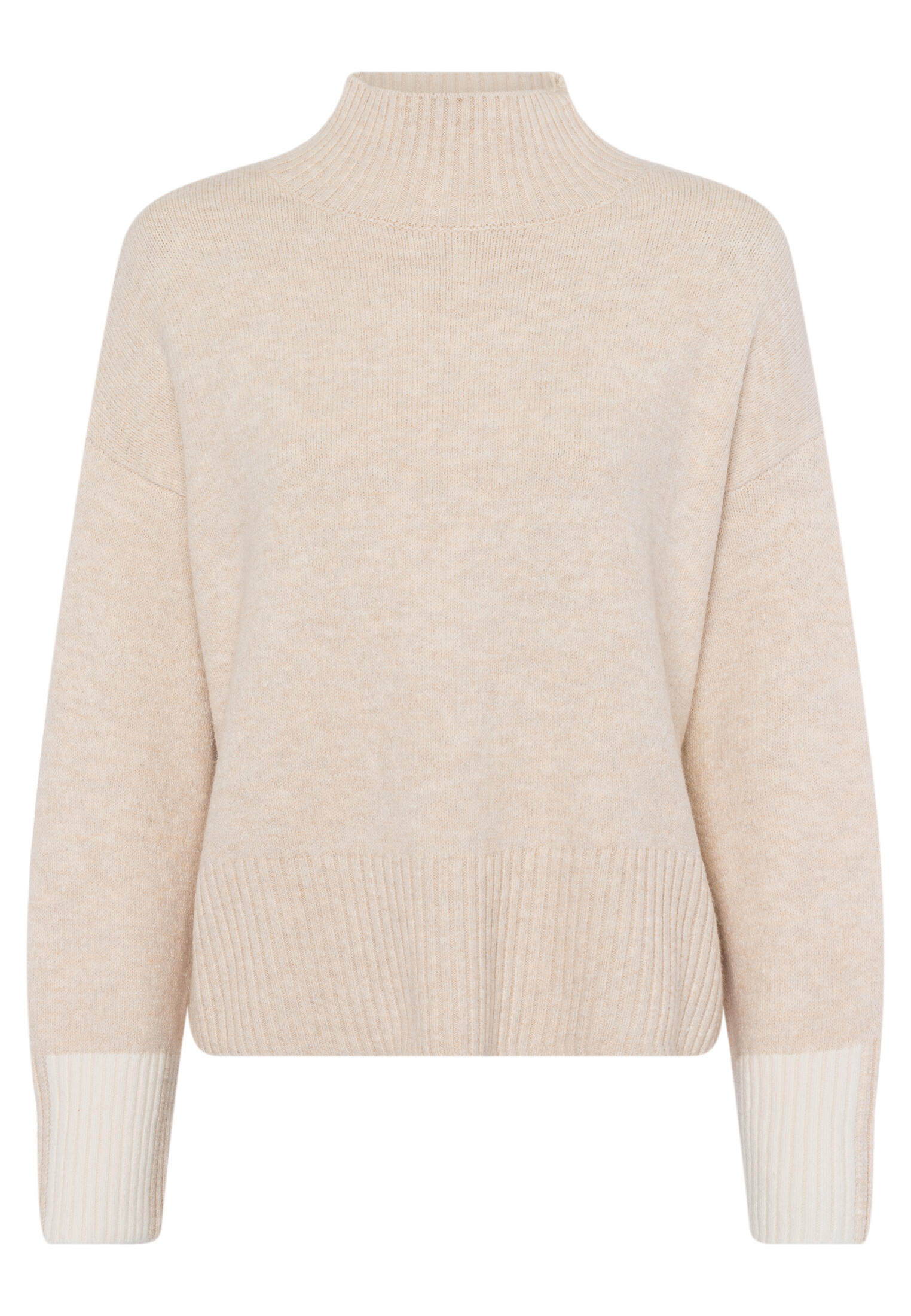 Marc Aurel - Pullover mit Kontrast-Intarsien light sand creme melange - Gr. - 36 von Marc Aurel