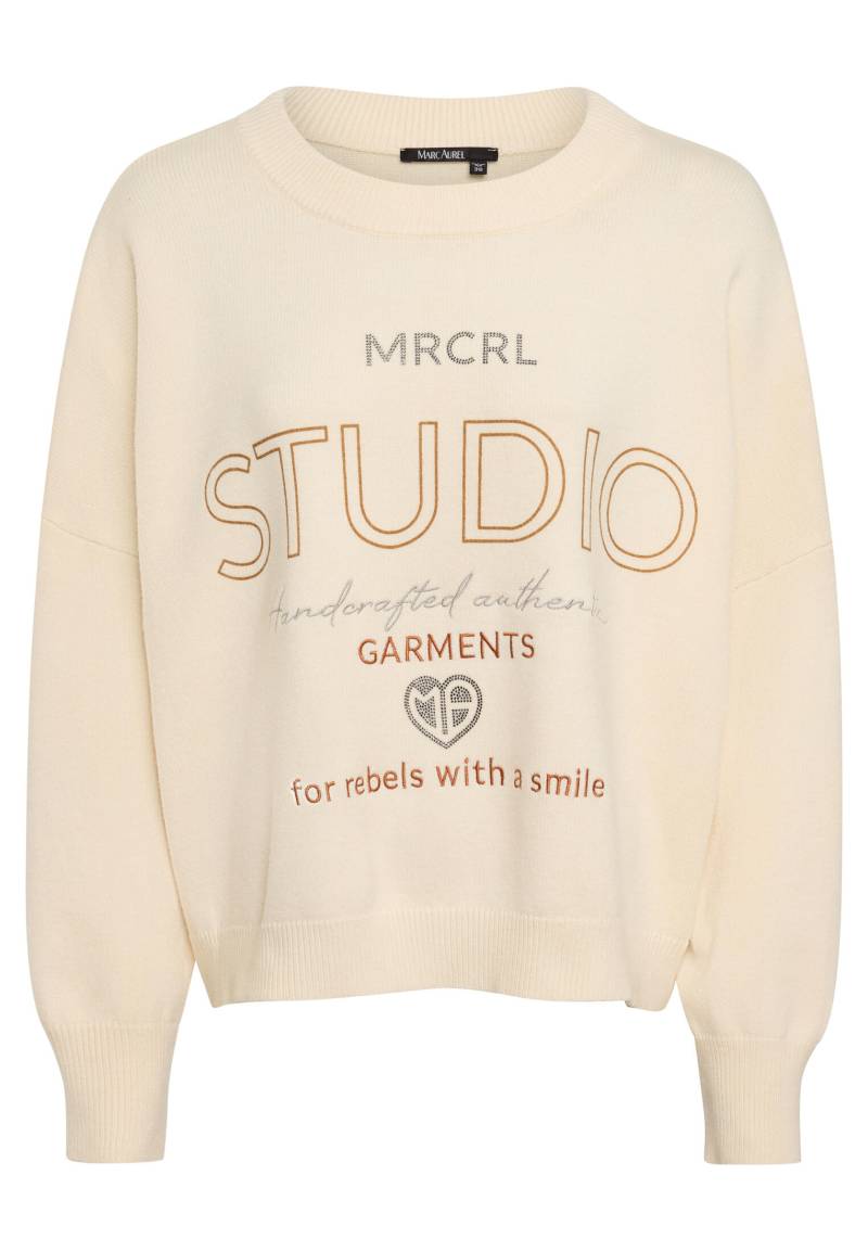 Marc Aurel - Pullover mit Logo Stickerei light beige varied - Gr. - 36 von Marc Aurel