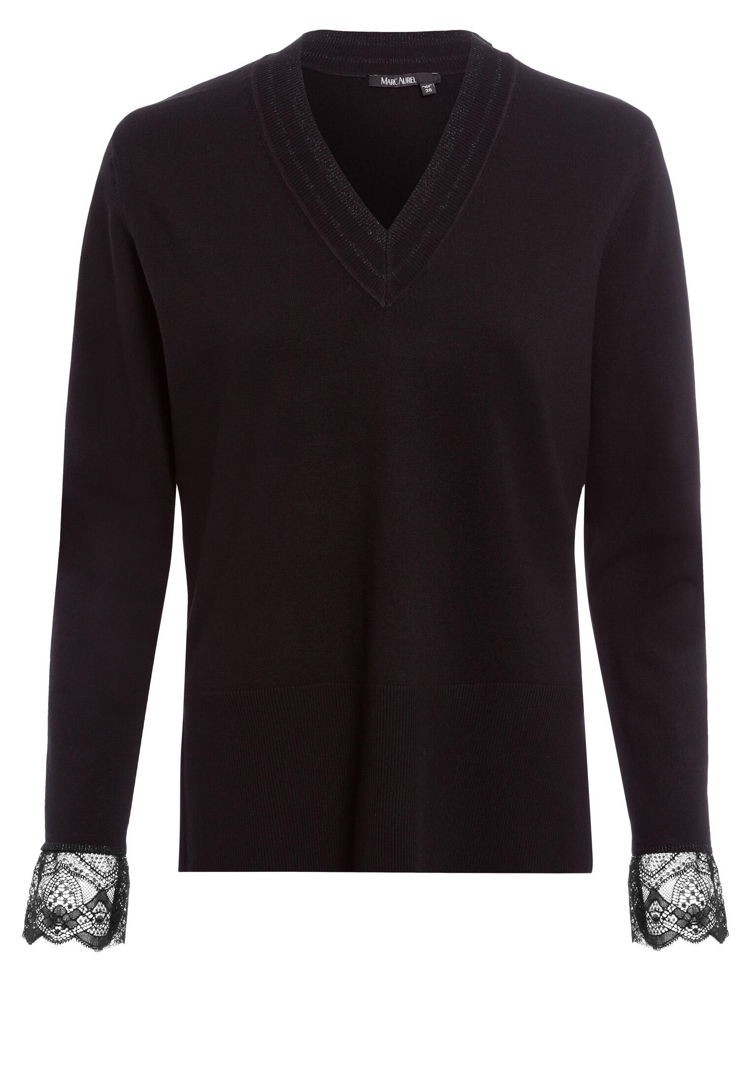 Marc Aurel - Pullover mit Spitzen-Details black varied - Gr. - 34 von Marc Aurel