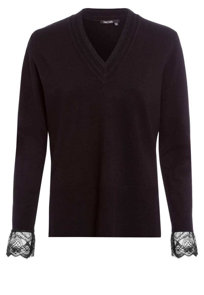 Marc Aurel - Pullover mit Spitzen-Details black varied - Gr. - 34 von Marc Aurel