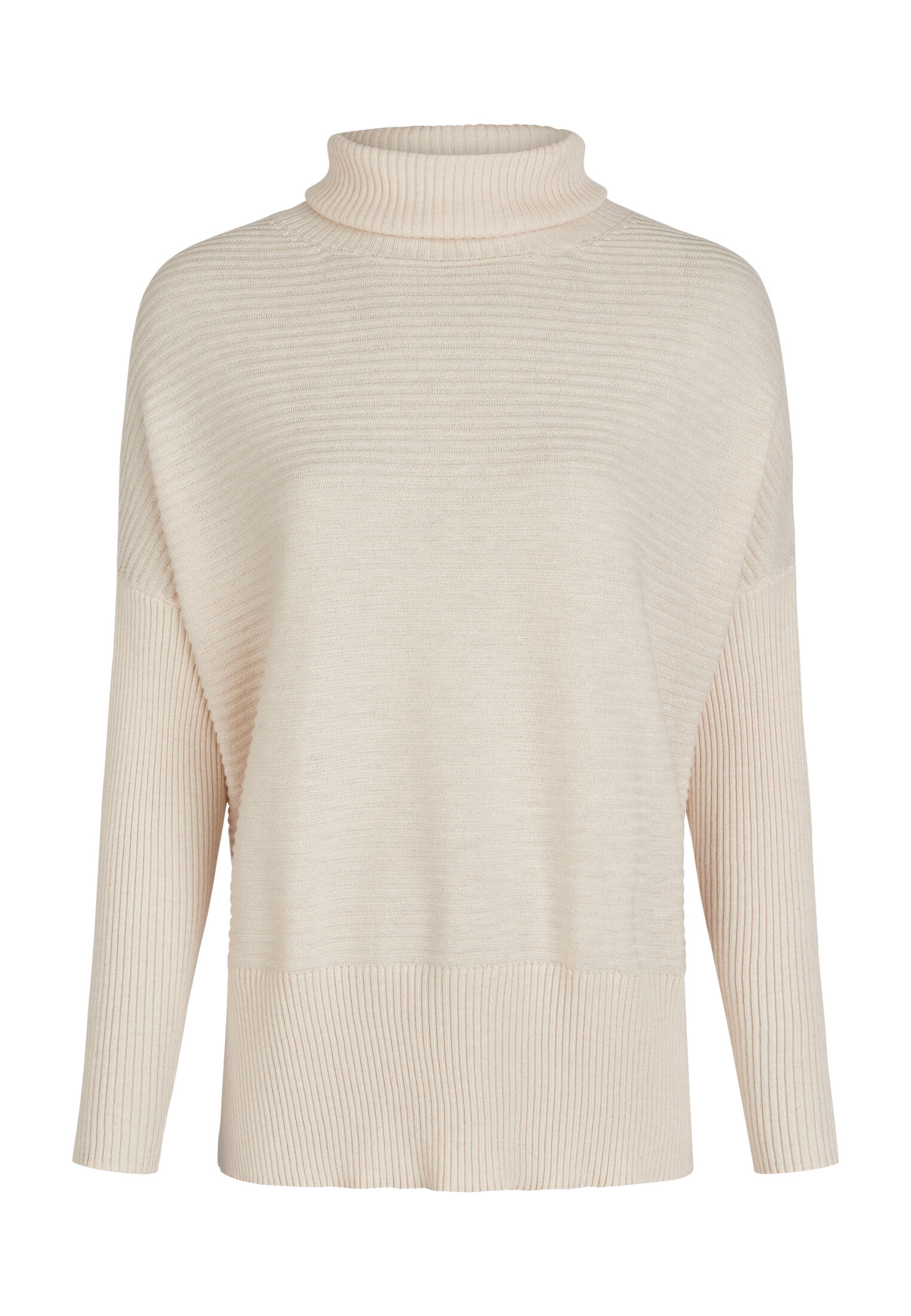Marc Aurel - Rollkragenpullover mit Rippendetails light sand - Gr. - 34 von Marc Aurel