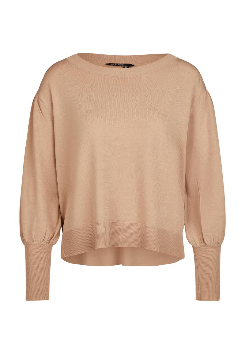 Marc Aurel - Rundhalspullover mit bauschigen Ärmeln sand - Gr. - 36 von Marc Aurel