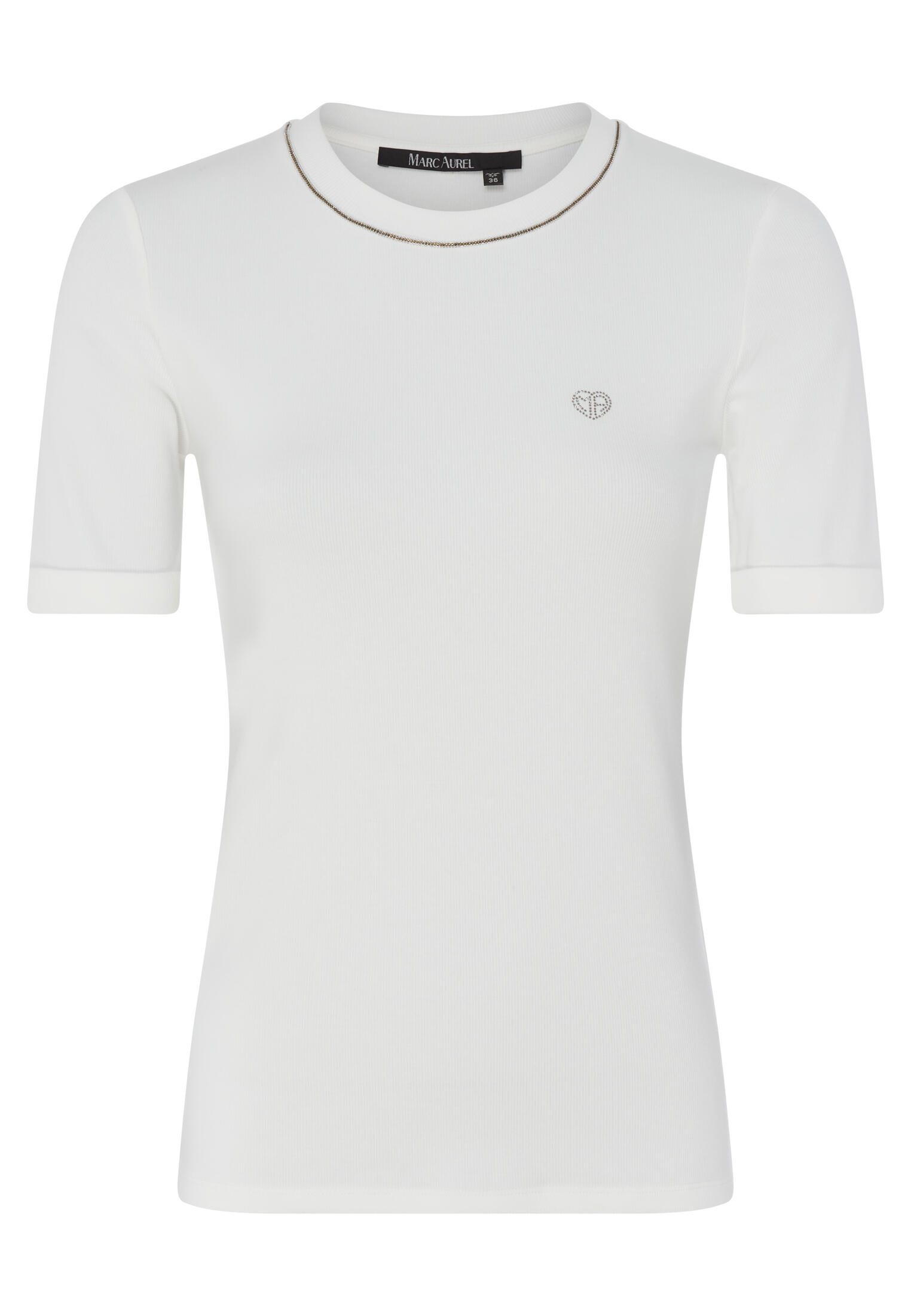 Marc Aurel - Shirt mit Schmuckketten-Detail offwhite - Gr. - 36 von Marc Aurel