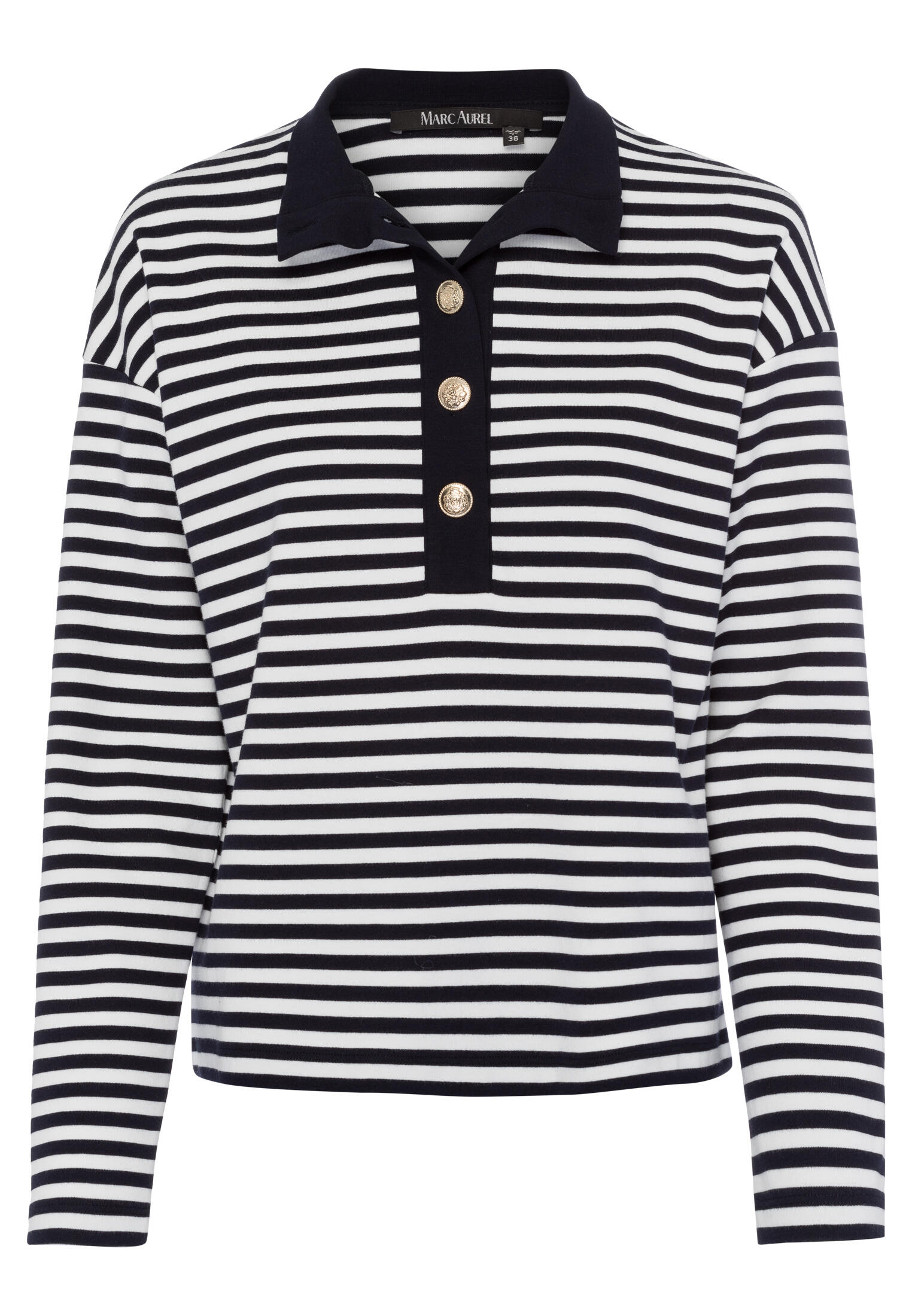 Marc Aurel - Shirt mit Streifen navy - Gr. - 38 von Marc Aurel