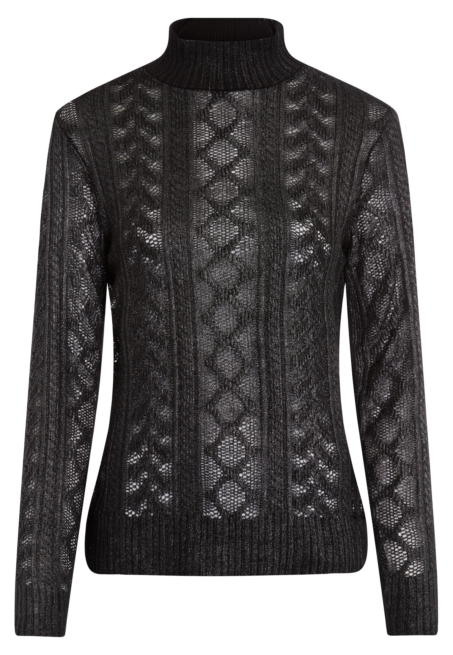 Marc Aurel - Shirt mit Zopfmuster charcoal - Gr. - 38 von Marc Aurel