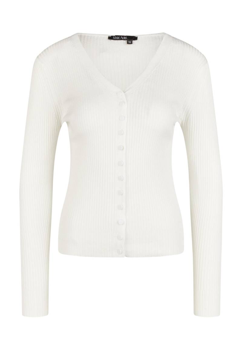 Marc Aurel - Strickjacke im Rippenmuster off white - Gr. - 40 von Marc Aurel