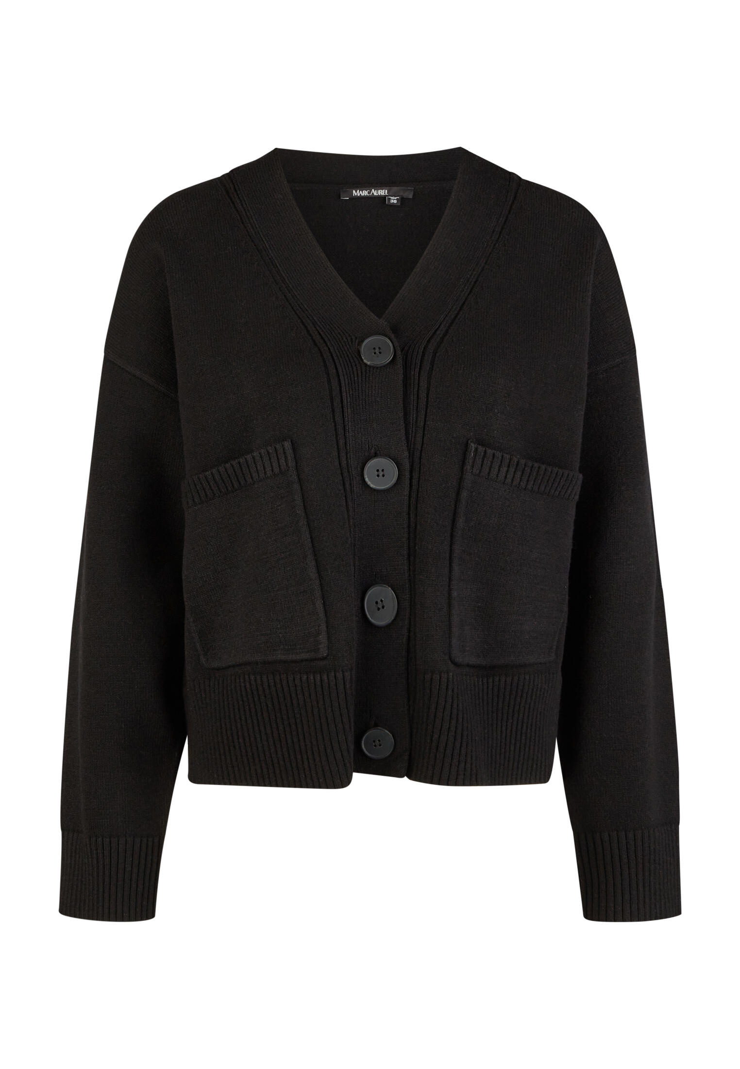 Marc Aurel - Strickjacke mit aufgesetzten Taschen black - Gr. - 36 von Marc Aurel