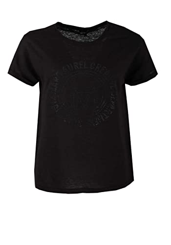 Marc Aurel T-Shirt Kurzarm Rundhals Strass Schwarzbraun Größe 42 von Marc Aurel