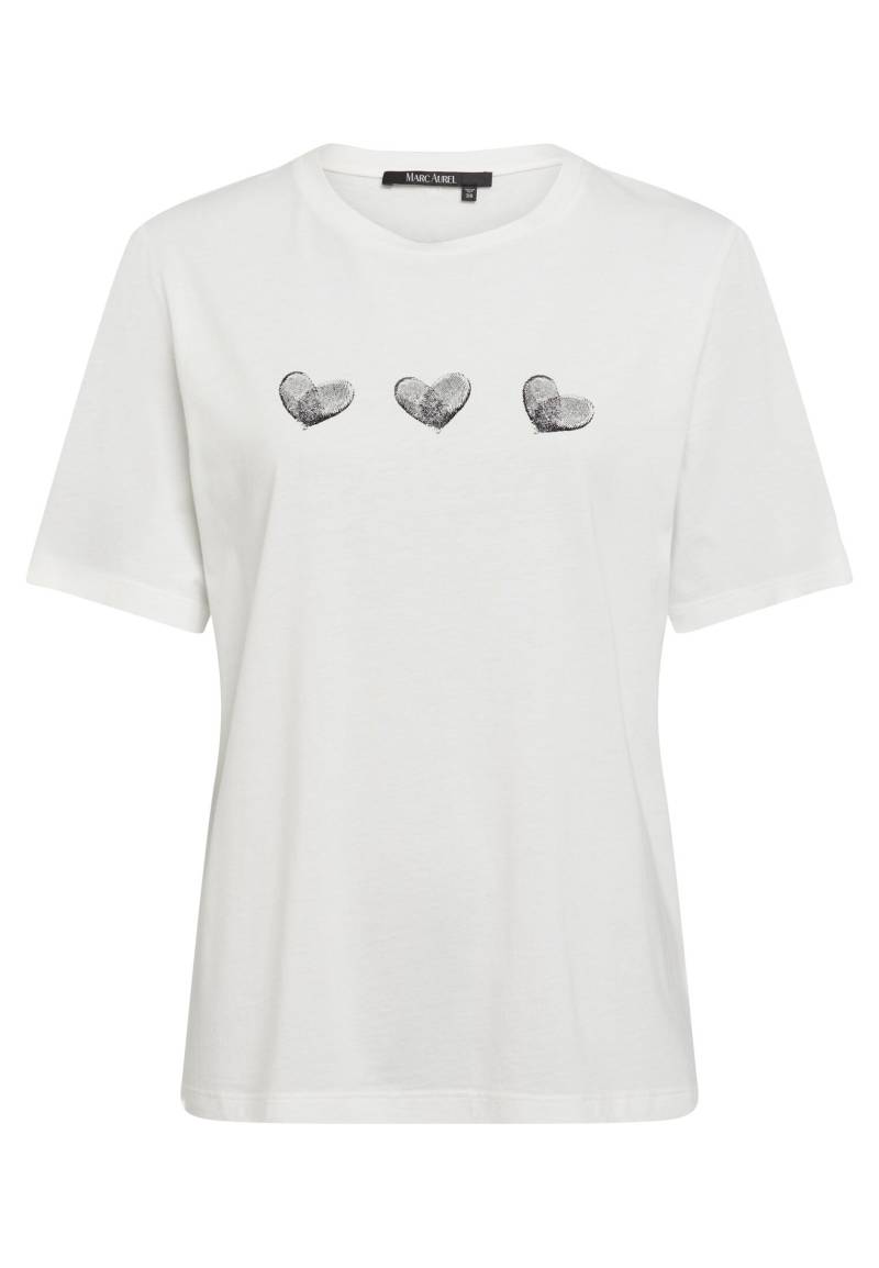 Marc Aurel - T-Shirt mit Herz Print offwhite varied - Gr. - 36 von Marc Aurel