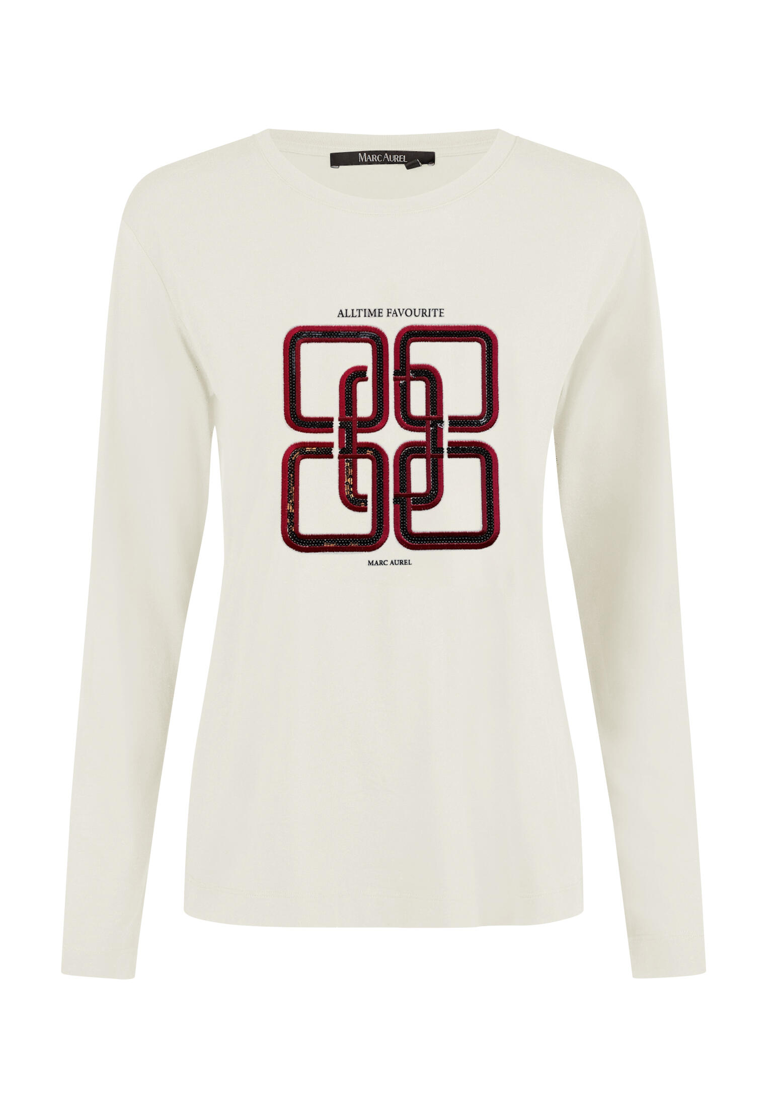 Marc Aurel - T-Shirt mit Retro Grafikstickerei milk varied - Gr. - 46 von Marc Aurel