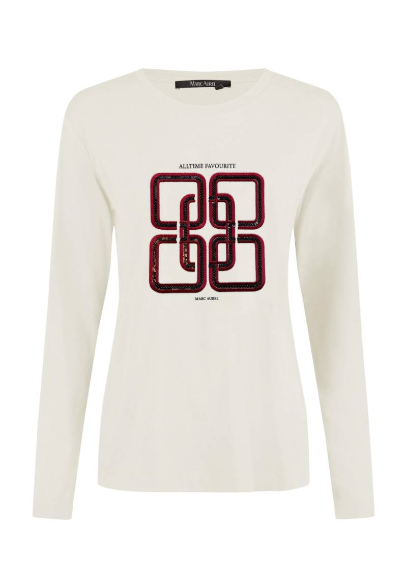 Marc Aurel - T-Shirt mit Retro Grafikstickerei milk varied - Gr. - 46 von Marc Aurel