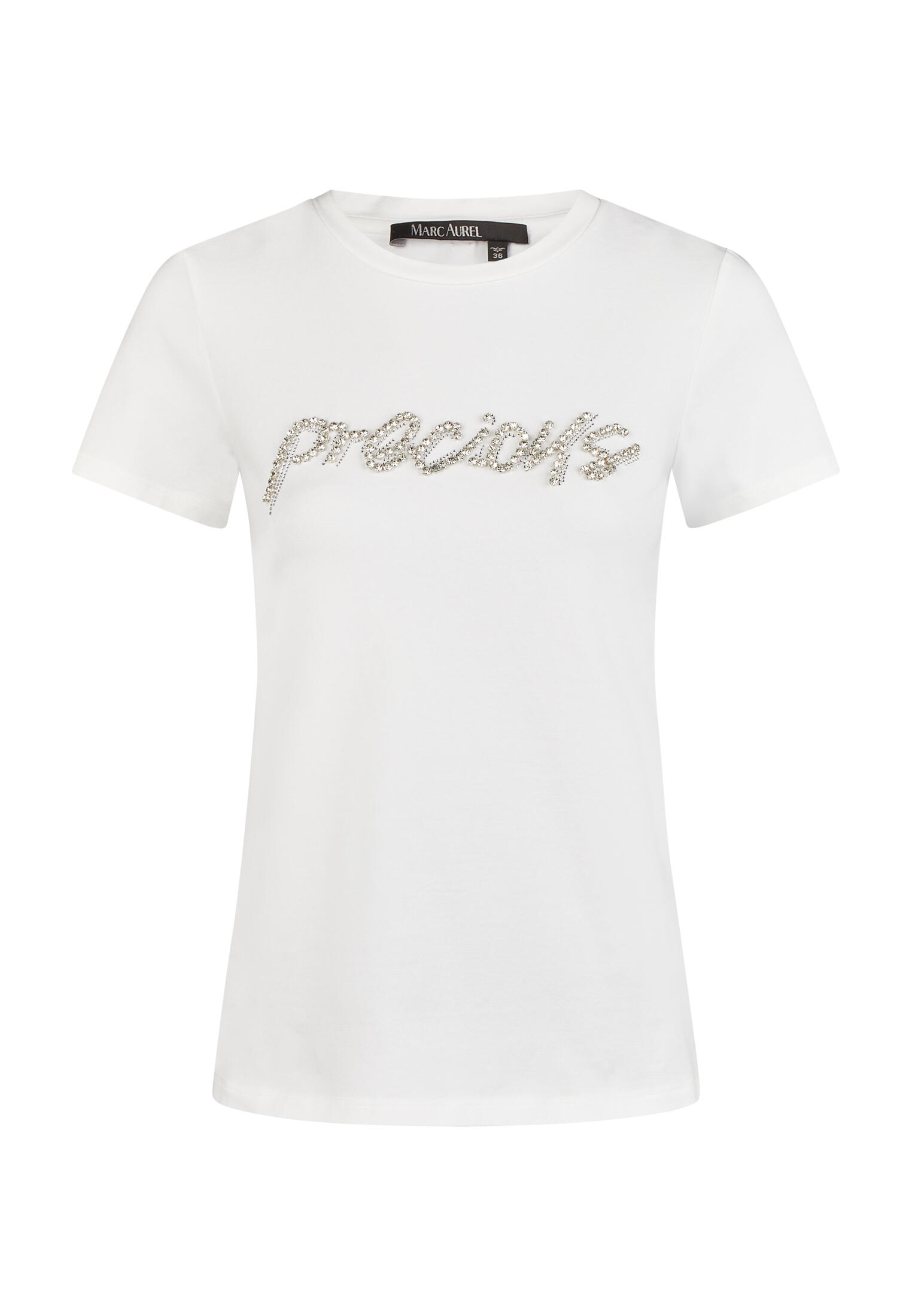 Marc Aurel - T-Shirt mit Statement Strass Applikation off white varied - Gr. - 44 von Marc Aurel