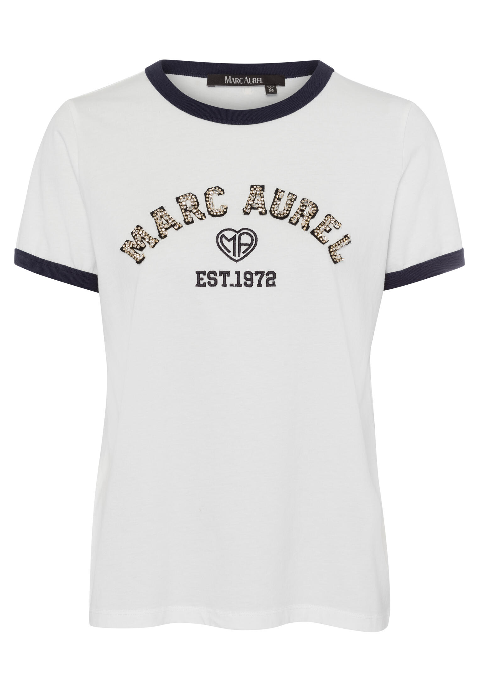 Marc Aurel - T-Shirt mit Strassapplikation off white varied - Gr. - 42 von Marc Aurel