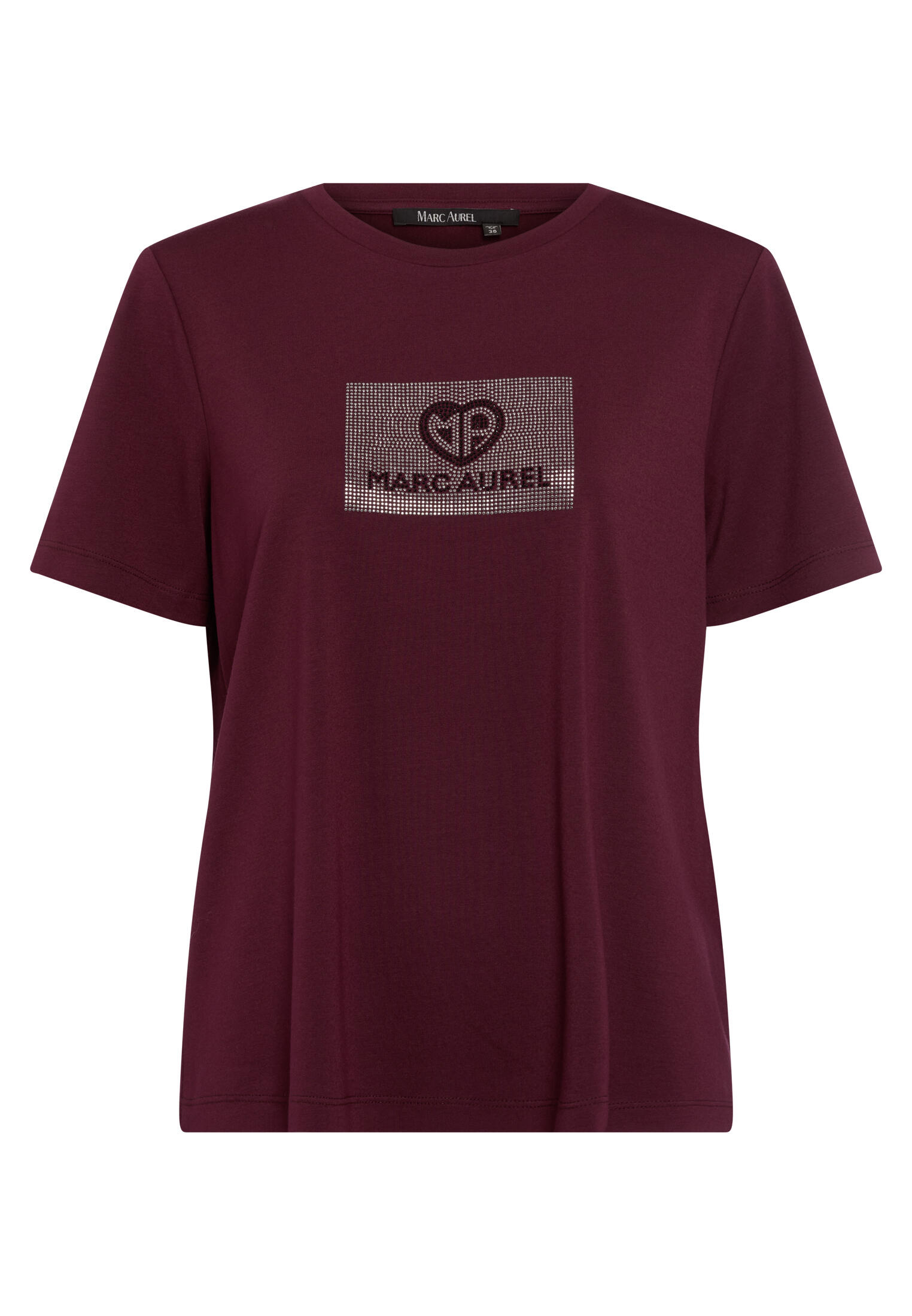 Marc Aurel - T-Shirt mit Strasslogo light bordeaux varied - Gr. - 40 von Marc Aurel
