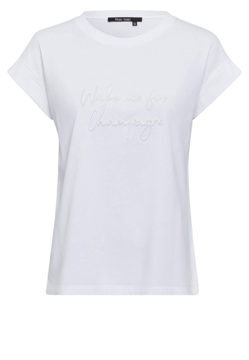 Marc Aurel - T-Shirt mit Wake me for Champagne Stickerei white - Gr. - 42 von Marc Aurel
